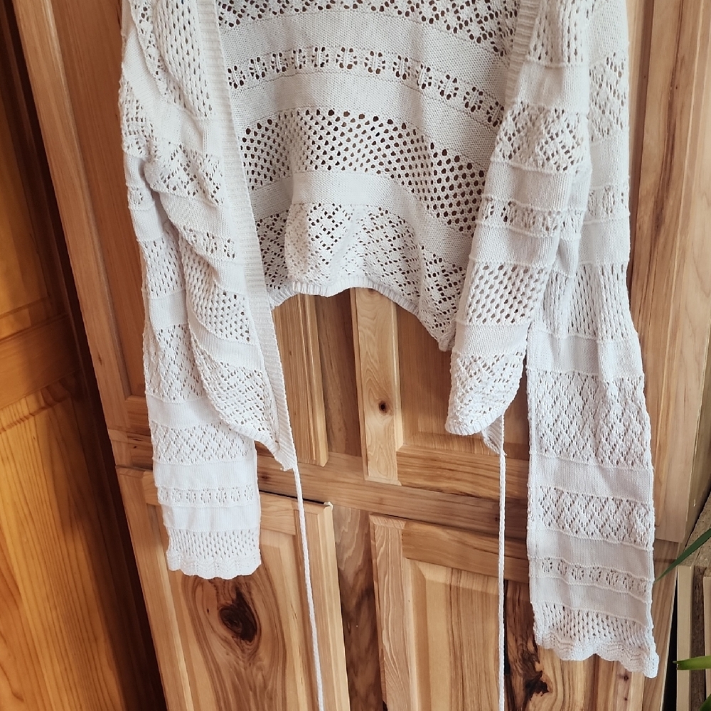 Cream Knit Sweater with Bell Sleeves